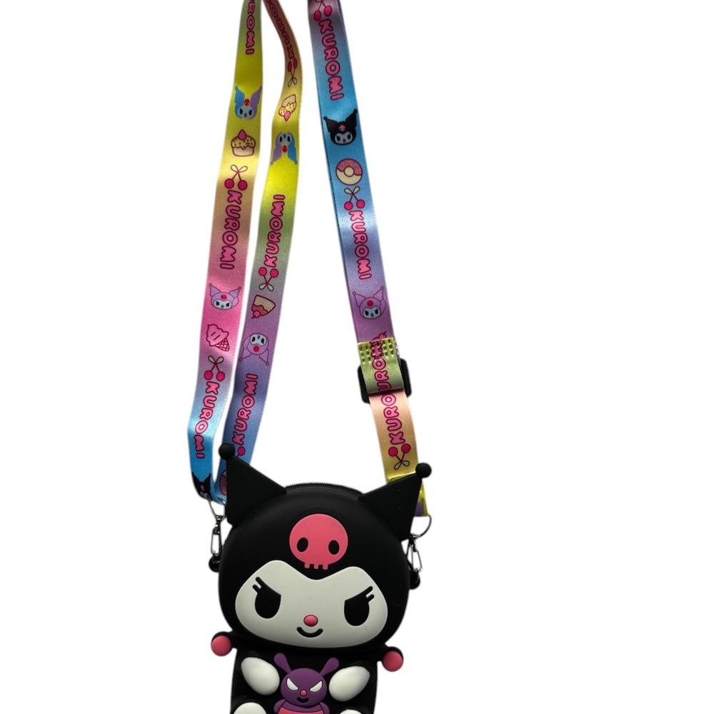 Kuromi Crossbody Bag with Colorful Strap